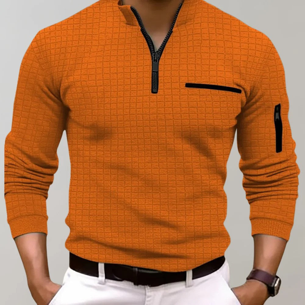 Comfortabele Hoymans heren polo met ritssluiting, ideaal voor een frisse zomerse casual look.