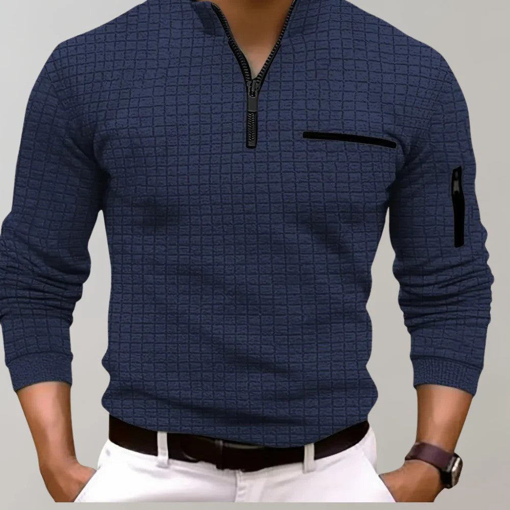 Veelzijdige heren polo shirt met korte mouwen en ritssluiting, ideaal voor een sportieve zomerse look.