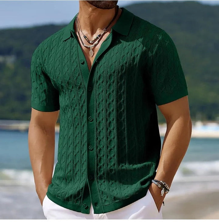 Veelzijdig heren polo shirt met korte mouwen en knoopsluiting, een tijdloze stijl voor elke man.