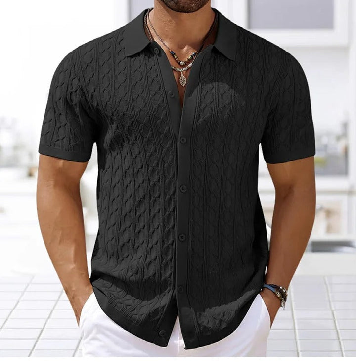 Zomers casual heren polo shirt, comfortabel en stijlvol, met knoopsluiting voor herenmode.