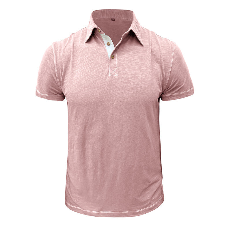 Gevouwen heren poloshirt, compacte katoenen polo voor reizen.