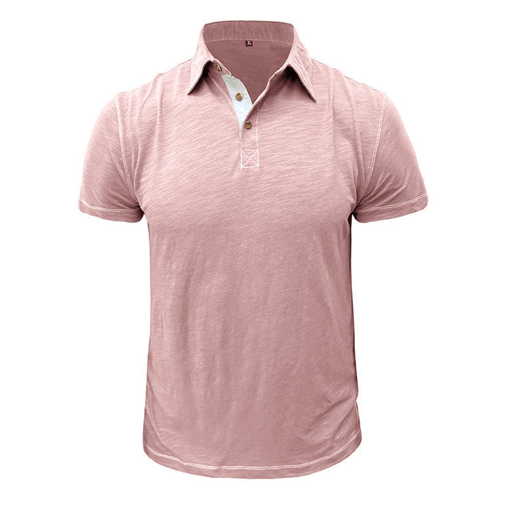 Gevouwen heren poloshirt, compacte katoenen polo voor reizen.
