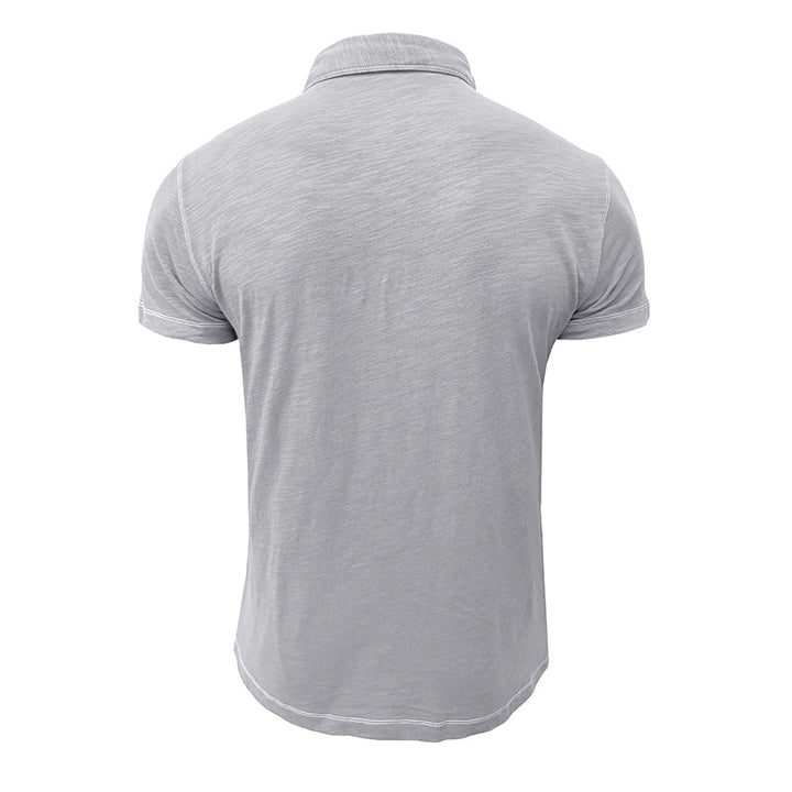 Wit heren poloshirt, klassieke polo voor zomerse vrijetijdskleding.