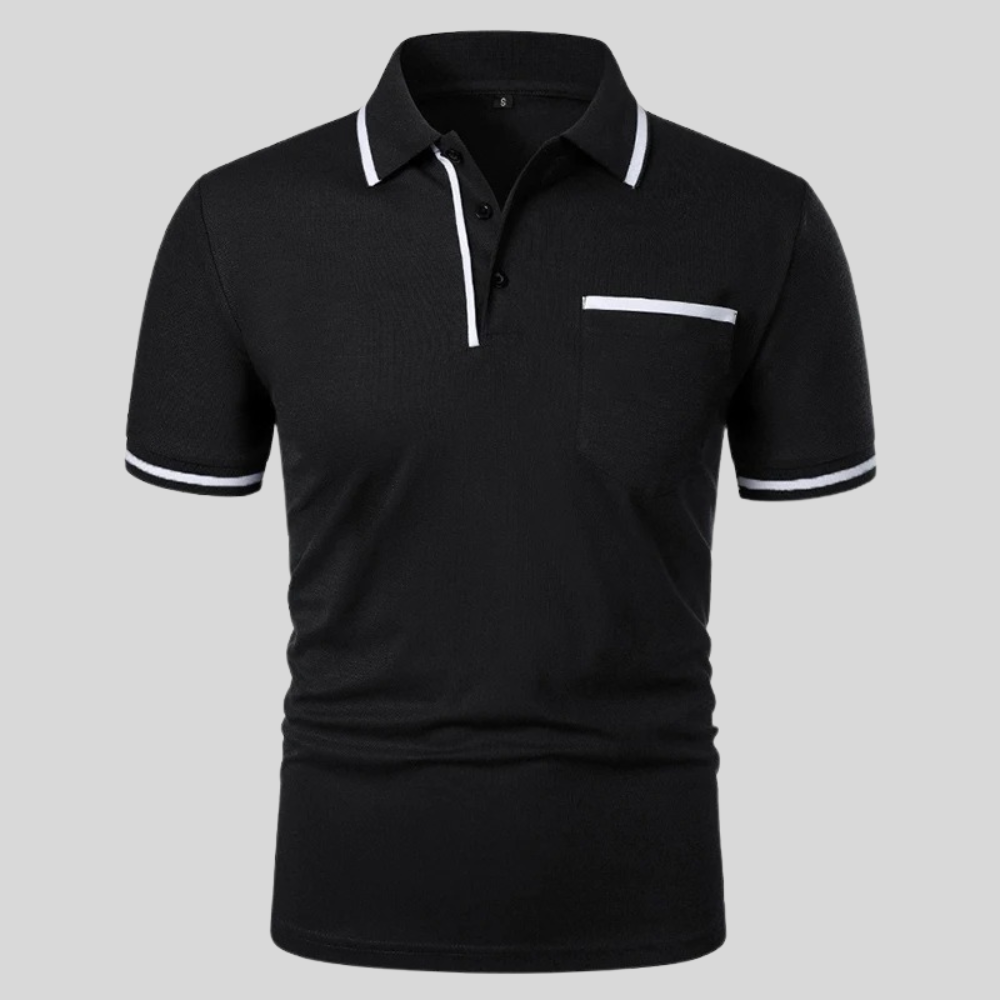 Stijlvolle heren polo met korte mouwen en praktische borstzak. Perfect voor lente en zomer.