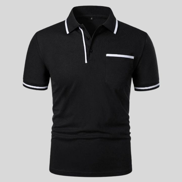 Stijlvolle heren polo met korte mouwen en praktische borstzak. Perfect voor lente en zomer.
