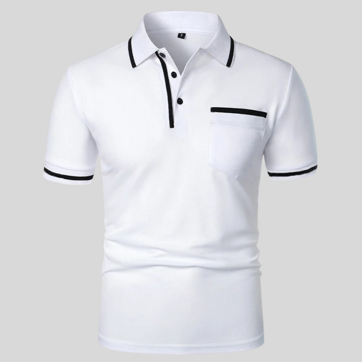 Comfortabel heren poloshirt, korte mouwen en borstzak. Geschikt voor casual en smart casual looks.