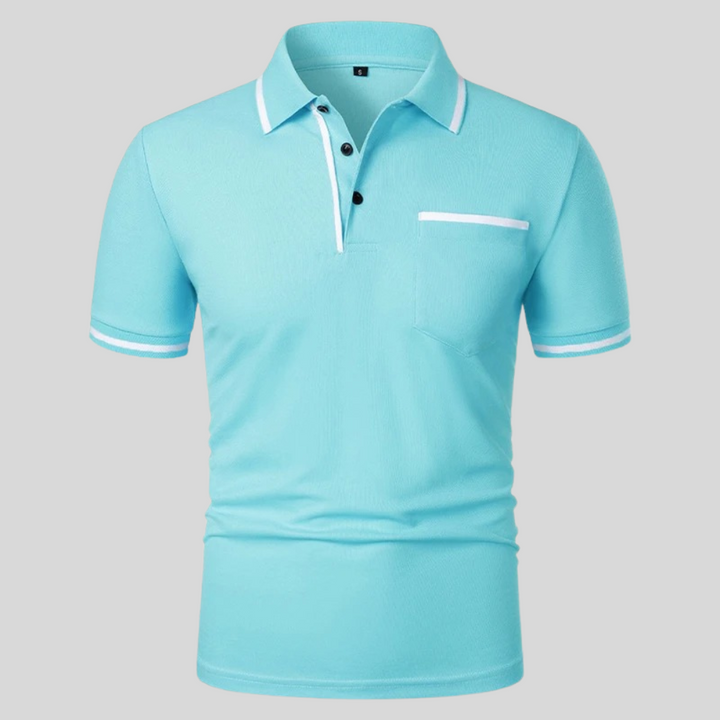 Klassiek heren poloshirt met korte mouwen en borstzak. Een veelzijdige toevoeging aan je outfit.