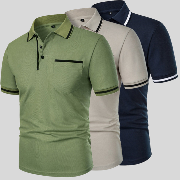 Chique heren polo met korte mouwen en borstzak. Tijdloos ontwerp voor een modieuze uitstraling.