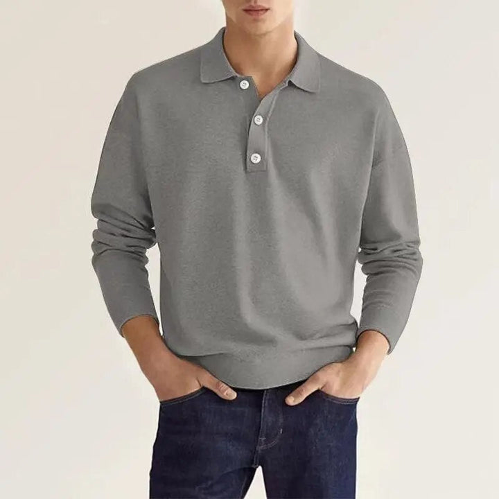 Heren poloshirt met lange mouwen, comfortabel en stijlvol, ideaal voor veelzijdige mannenmode en een casual look.