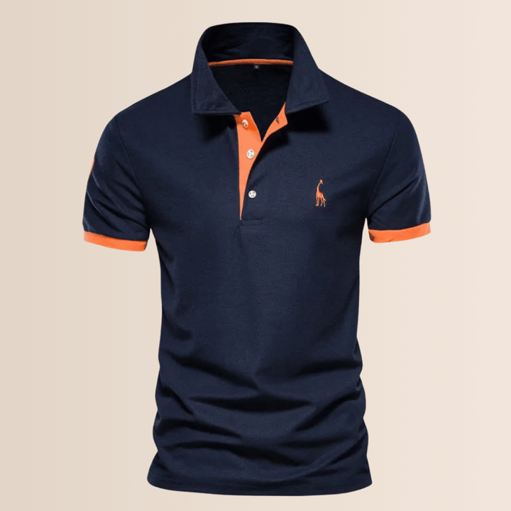 Stijlvol heren poloshirt met korte mouw, casual zomerkleding, effen kleur.