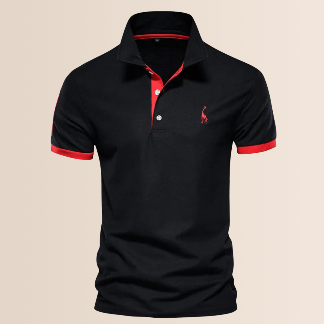 Comfortabel heren poloshirt met opstaande kraag, ademend, ideaal voor warme lente/zomerdagen.