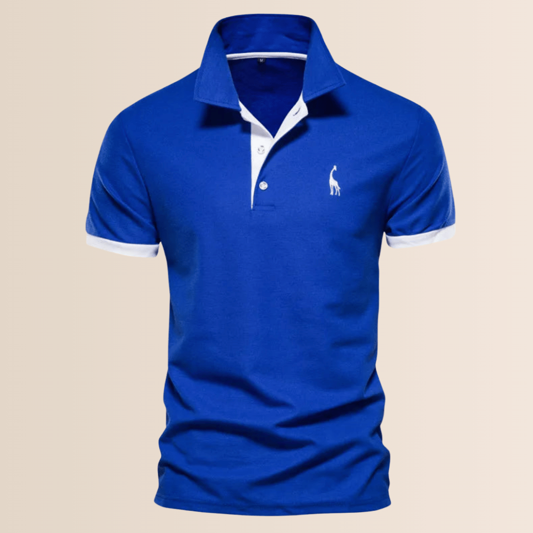 Elegant heren poloshirt met opstaande kraag, comfortabele pasvorm, ideaal voor lente en zomer.