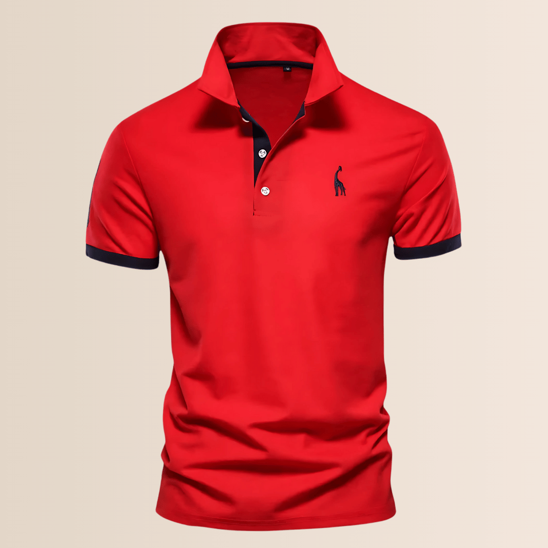 Casual en modern heren poloshirt met opstaande kraag, korte mouwen, geschikt voor diverse gelegenheden.