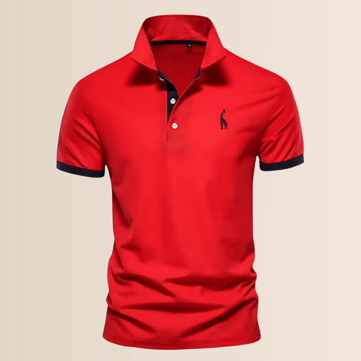 Casual en modern heren poloshirt met opstaande kraag, korte mouwen, geschikt voor diverse gelegenheden.