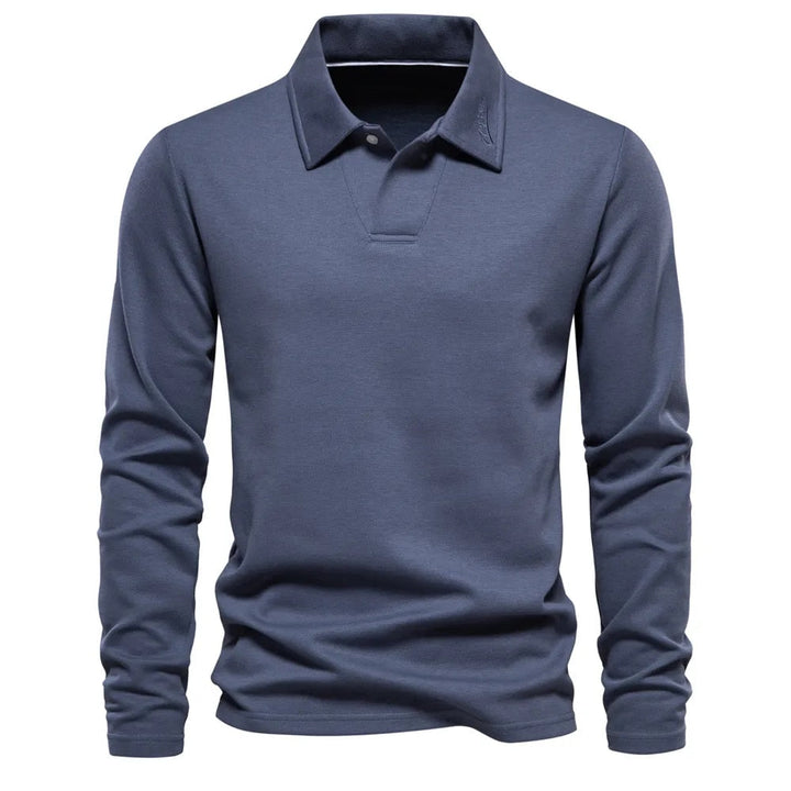 Heren polotrui met lange mouwen, klassiek en comfortabel. Ideaal voor een stijlvolle casual look.