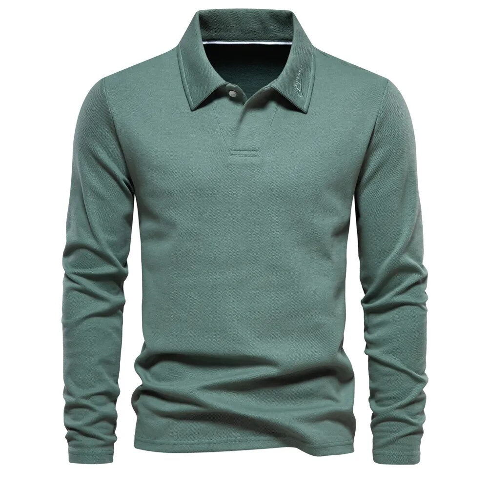 Casual heren trui met polokraag en lange mouwen. Geschikt voor dagelijks gebruik, comfortabele herenmode.