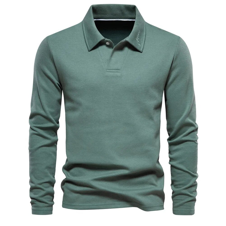 Casual heren trui met polokraag en lange mouwen. Geschikt voor dagelijks gebruik, comfortabele herenmode.