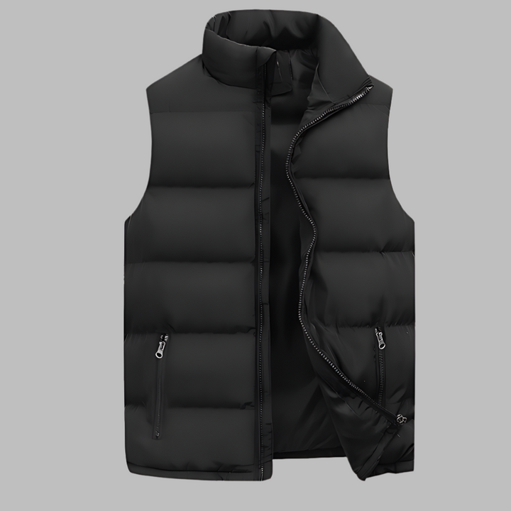 Heren premium doorgestikte bodywarmer voor stijlvolle warmte in herfst en winter; ideaal als casual bovenkleding.