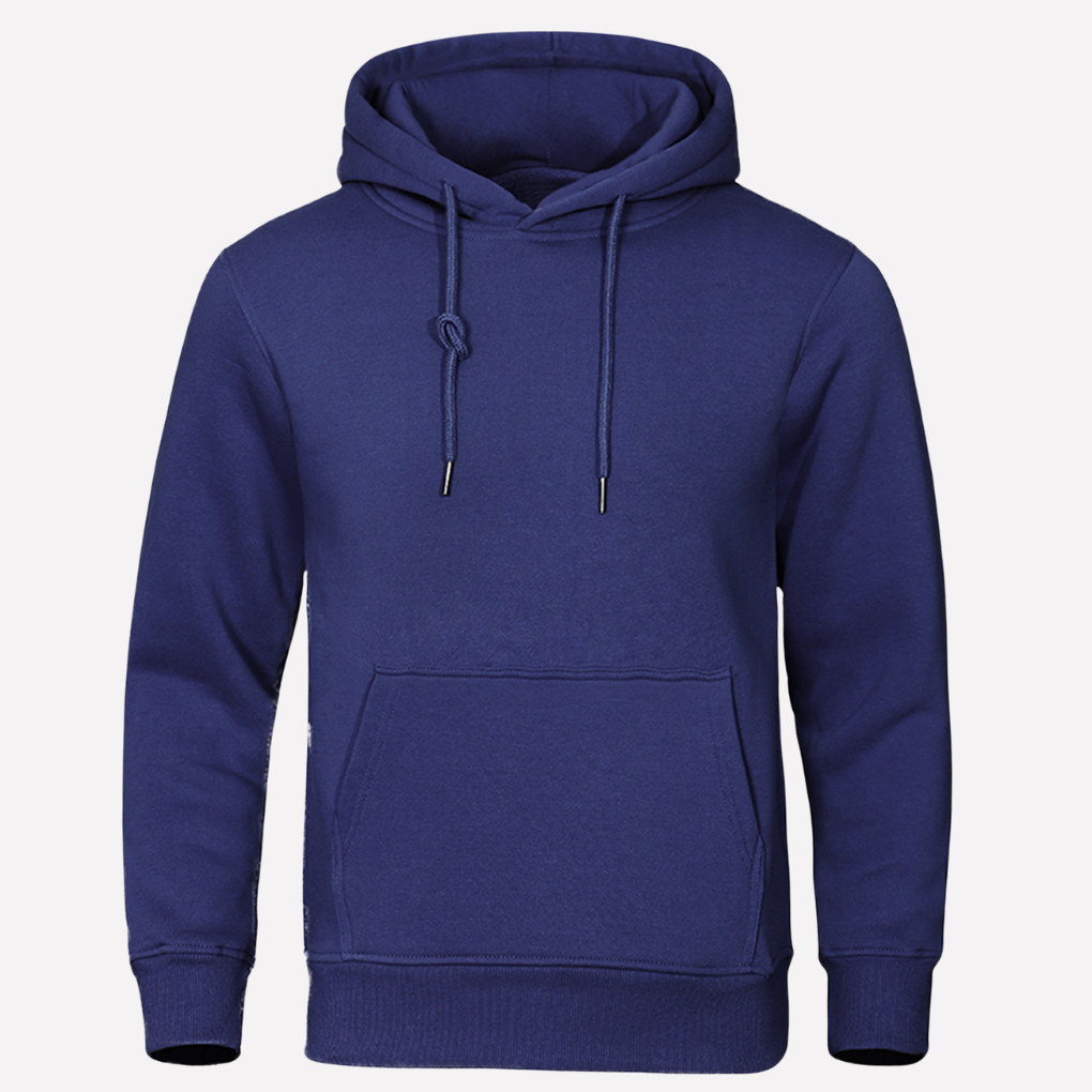 Heren hoodie met ontspannen fit, comfortabele capuchon en praktische kangoeroezak voor dagelijks gebruik.
