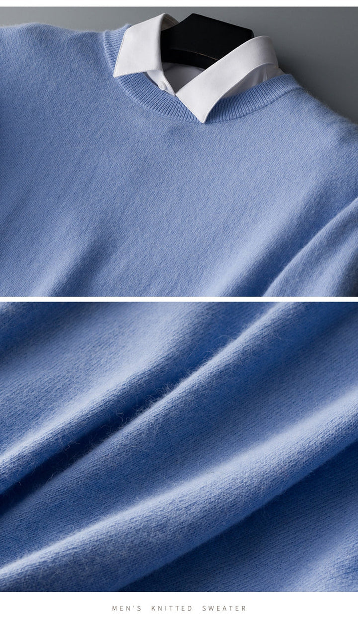 Warme heren trui; comfortabele pullover met ronde of V-hals, tijdloze herenmode voor alle leeftijden.
