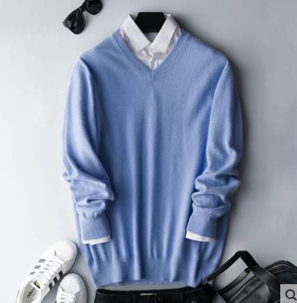 Comfortabele heren trui; warme winterkleding, perfect voor een casual, relaxte look, ronde- of V-hals.