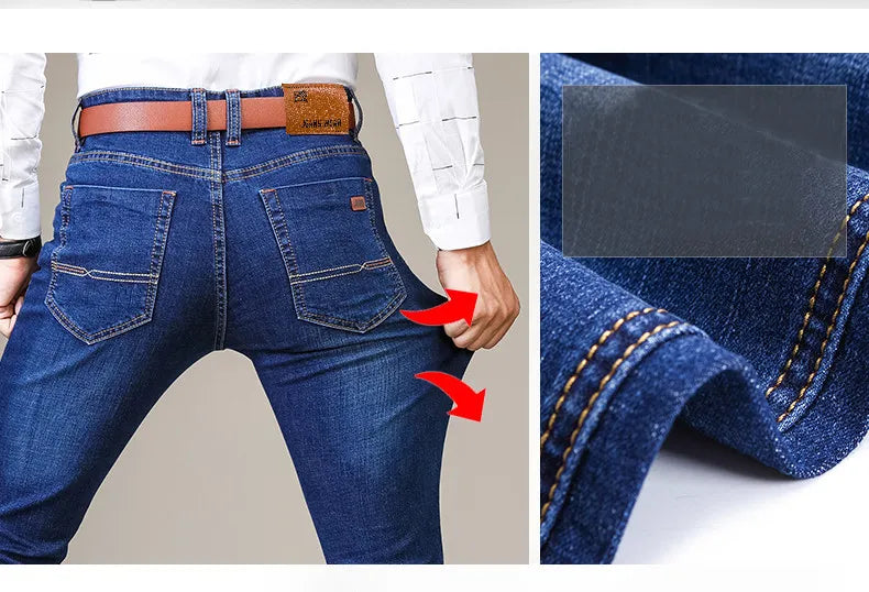 Rechte heren spijkerbroek, blauw, comfortabele pasvorm, perfect voor veelzijdige outfits.