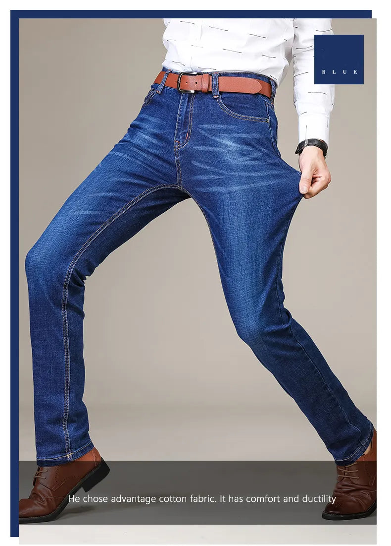 Comfortabele casual herenjeans met rechte pijpen, tijdloos en stijlvol.