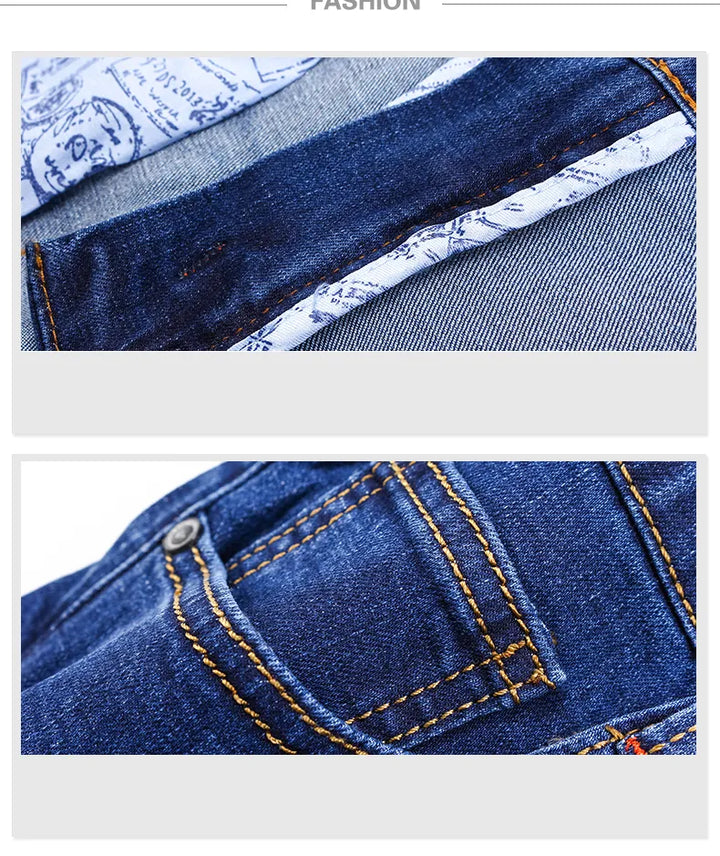 Heren spijkerbroek met rechte pijpen, comfortabele casual jeans voor een tijdloze stijl.