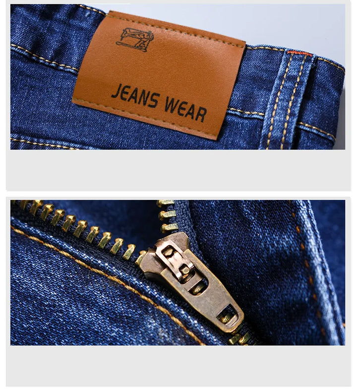Klassieke rechte herenjeans, blauw, comfortabele pasvorm, ideaal voor veelzijdig gebruik.