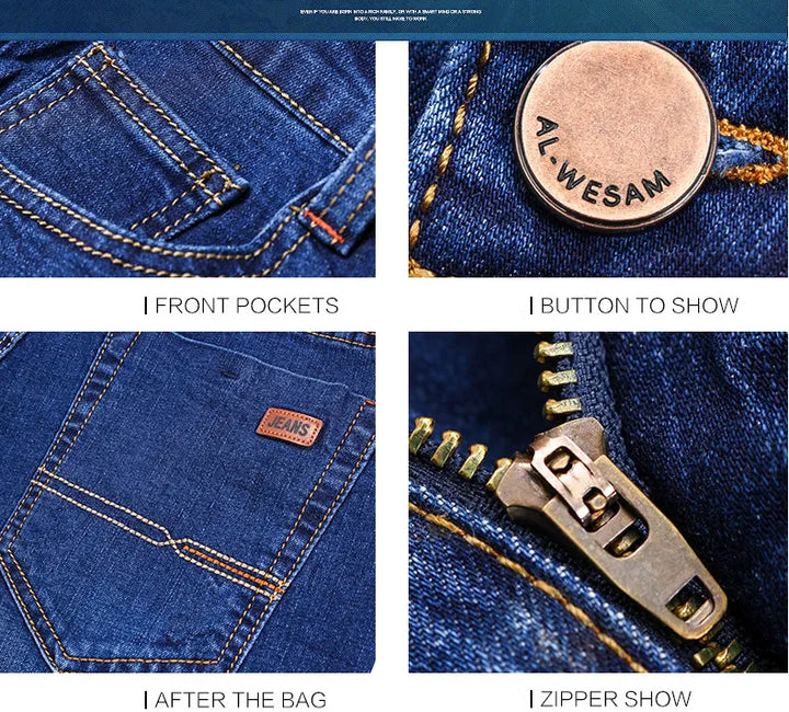 Heren jeans, rechte model, comfortabele casual broek voor elke dag.