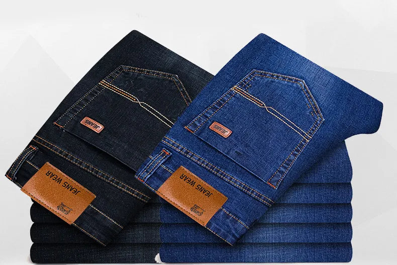 Stijlvolle herenbroek, rechte casual jeans, comfortabel voor een moderne garderobe.