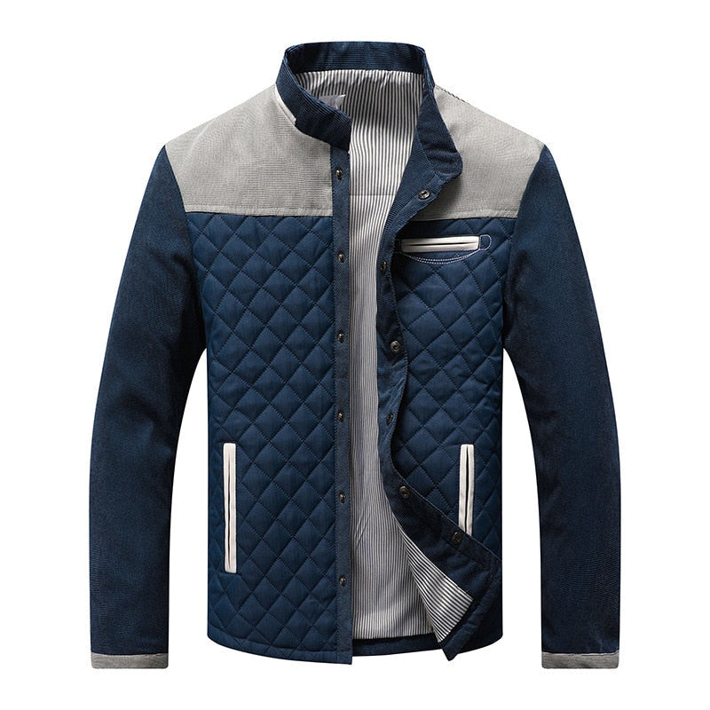 Duurzaam heren buitenkleding windjack Orlando met staande kraag voor lente, herfst en winter.