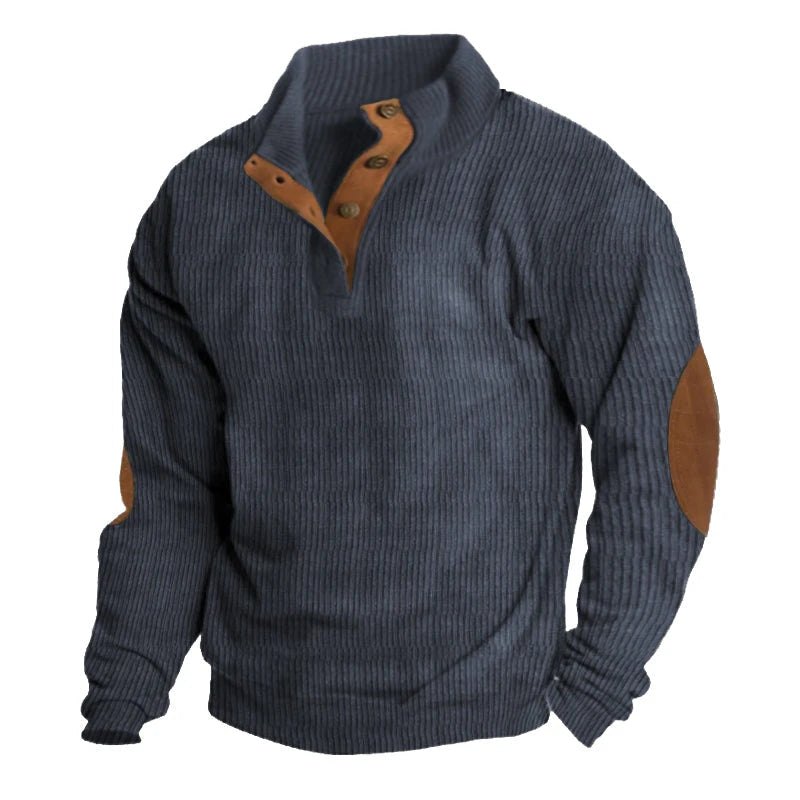 Slim fit heren pullover, ribgebreid met elegante kwartsluiting. Perfect voor herfst en winter.