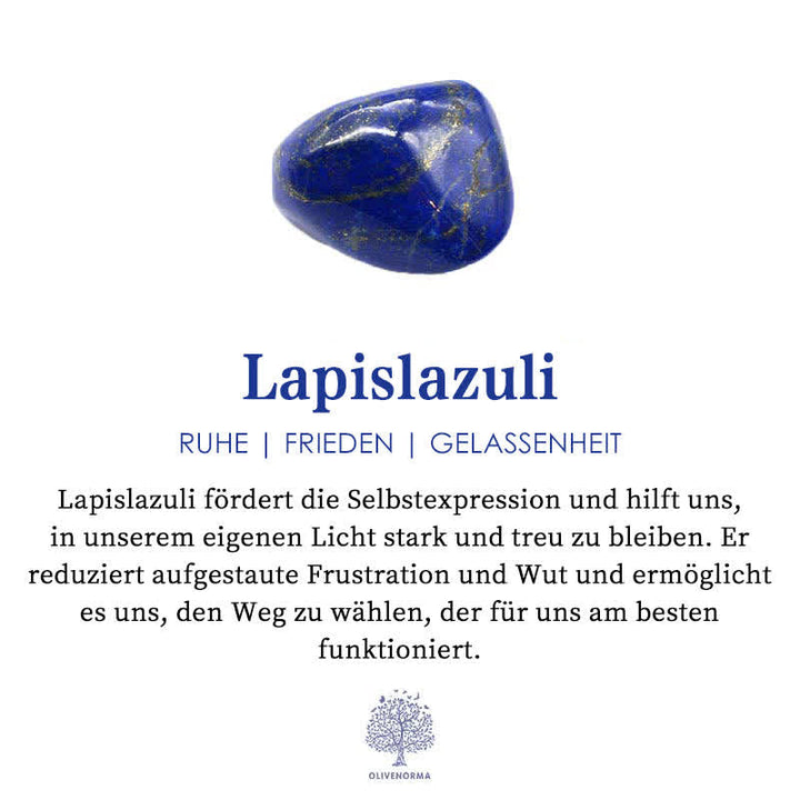 Elegante heren rozenkrans ketting Orion met tijgeroog, lapislazuli en een zilverkleurig kruis.