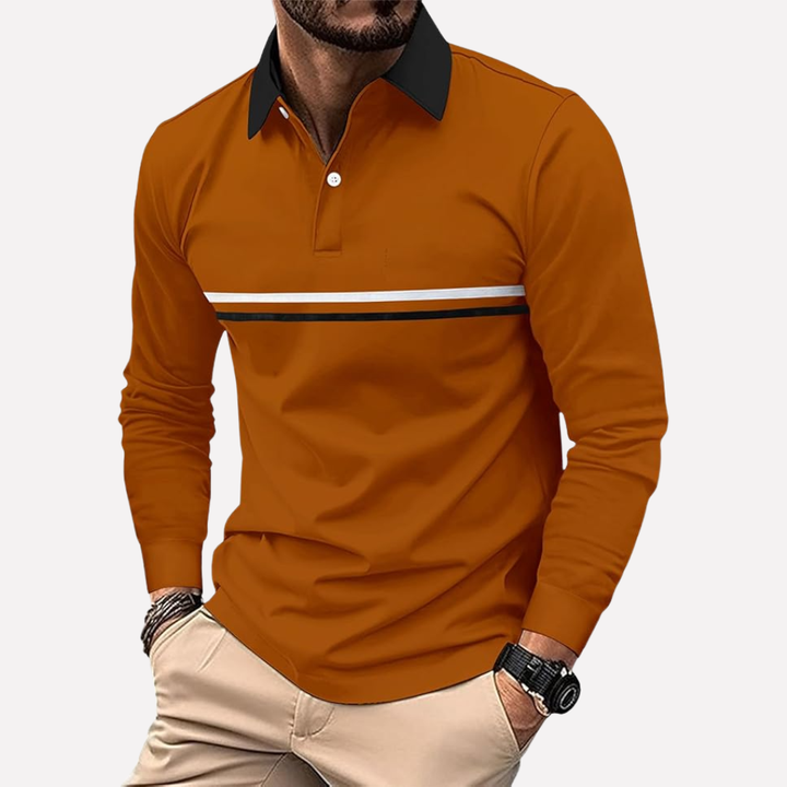 Stijlvol heren shirt met lange mouwen en contrast design. Comfortabele herenkleding voor elke gelegenheid.