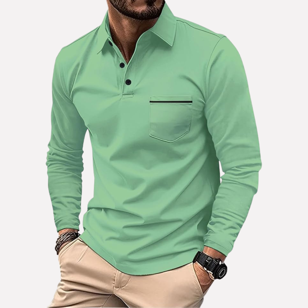 Trendy heren shirt met lange mouwen en contrast design. Comfortabele pasvorm voor stijlvolle, dagelijkse mode.