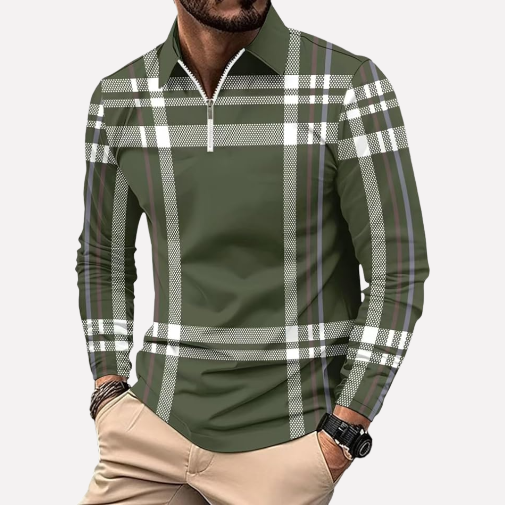 Essentieel heren shirt lange mouwen met contrast design. Stijlvol, comfortabel en veelzijdig voor elke man.