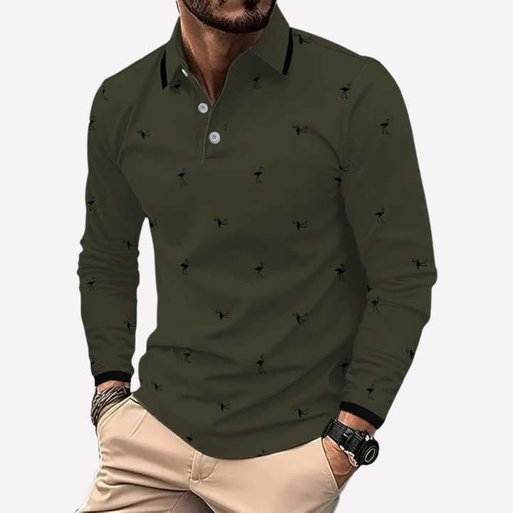 Casual heren shirt met lange mouwen en uniek contrast design. Perfecte herenkleding voor comfort en mode.