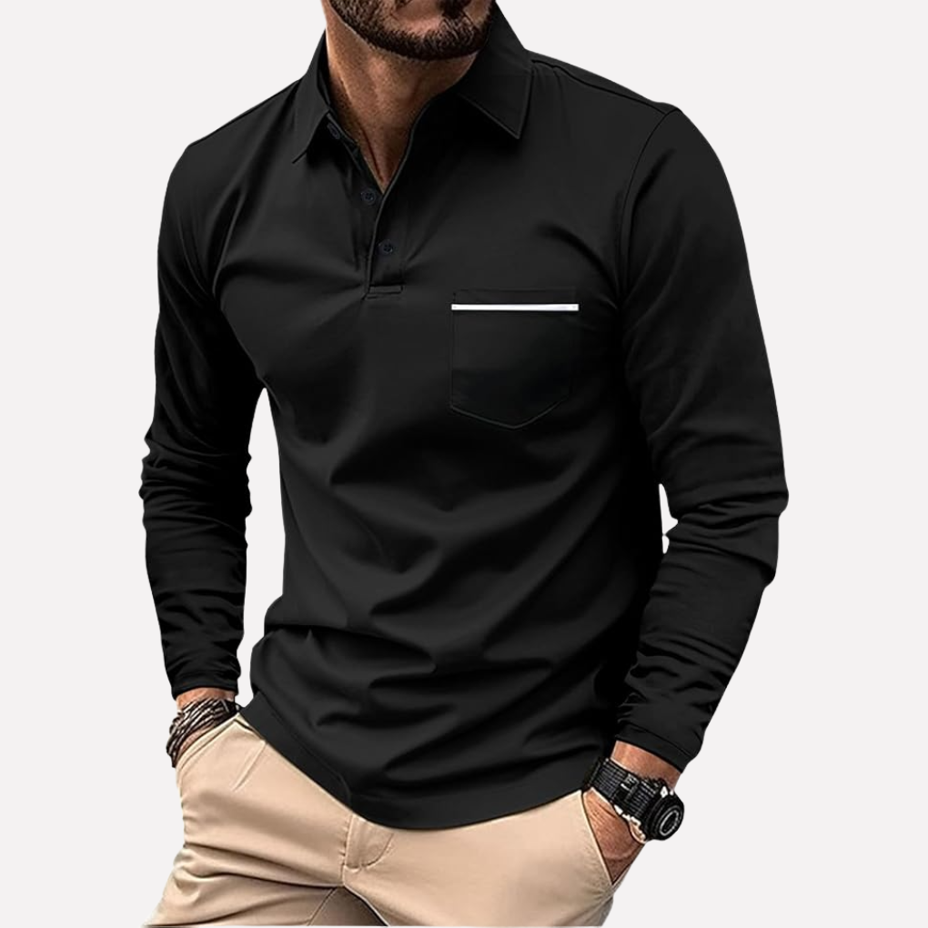 Herenkleding: lange mouwen shirt met trendy contrast design. Comfortabel herenshirt voor een stijlvolle look.