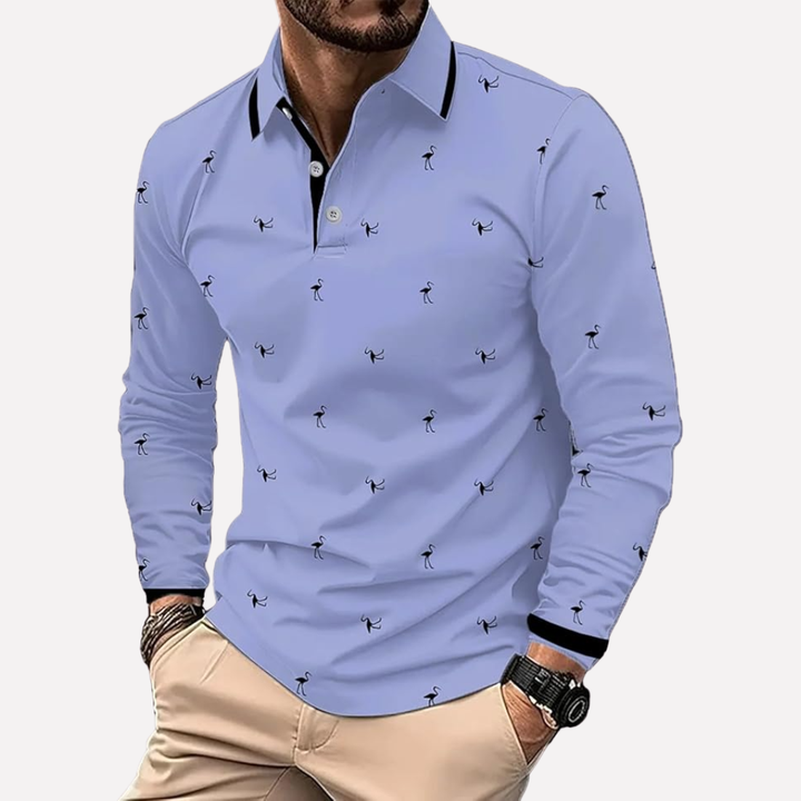 Dit heren shirt met lange mouwen biedt ultiem comfort. Met trendy contrast design en ronde hals.