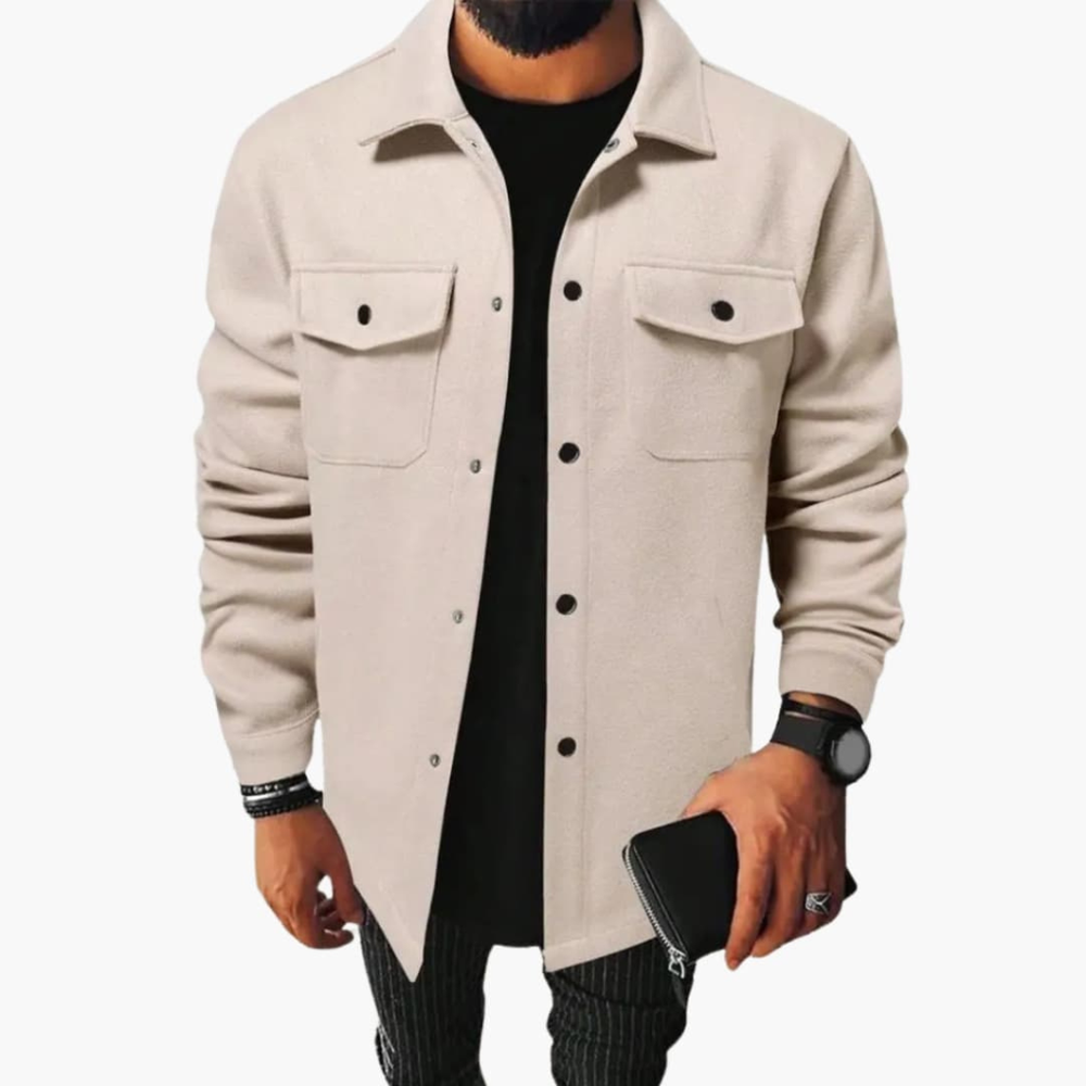 Comfortabel heren overshirt/shirtjas met lange mouw, ideaal voor gelaagde casual herenmode.