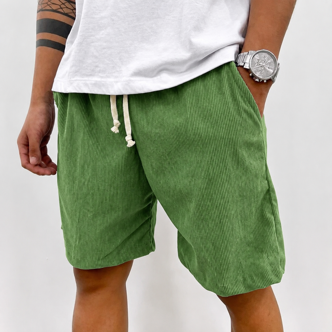 Zomerse heren shorts, relaxed fit, met verstelbare elastische taille en koordjes, voor elke dag.