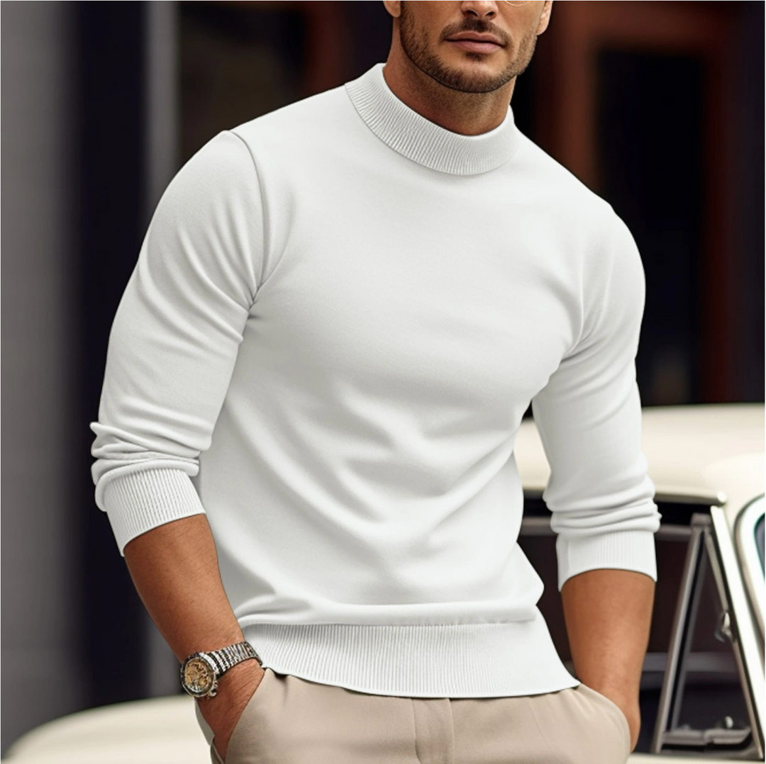 Heren slim-fit coltrui in modern design, perfect voor elegante wintermode. Warm en comfortabel.