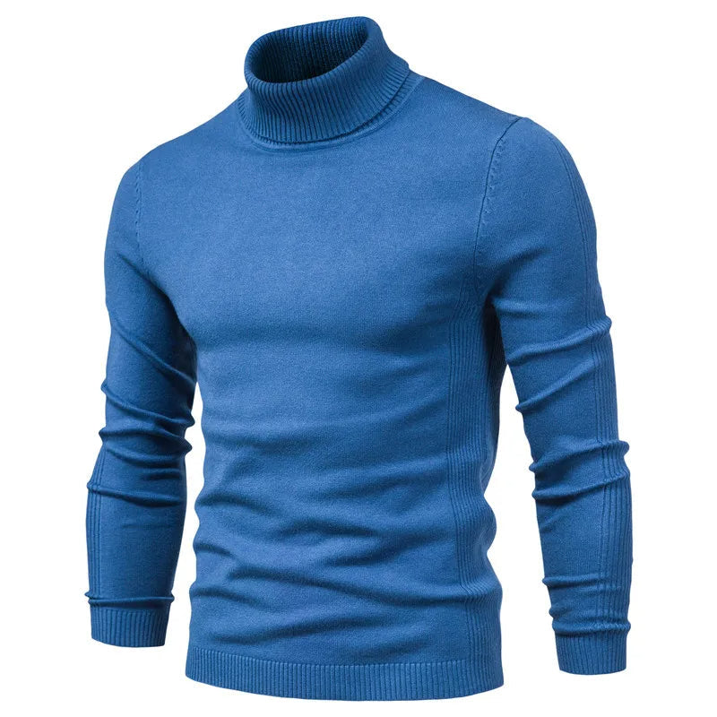 Heren slim-fit coltrui met lage hals, ideaal voor een stijlvolle en warme winterlook.