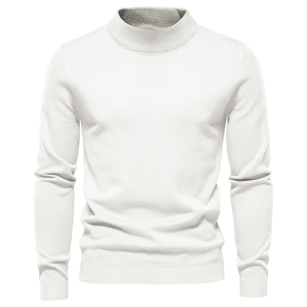 Veelzijdige heren trui slim-fit, met lage hals, voor een moeiteloos stijlvolle look.
