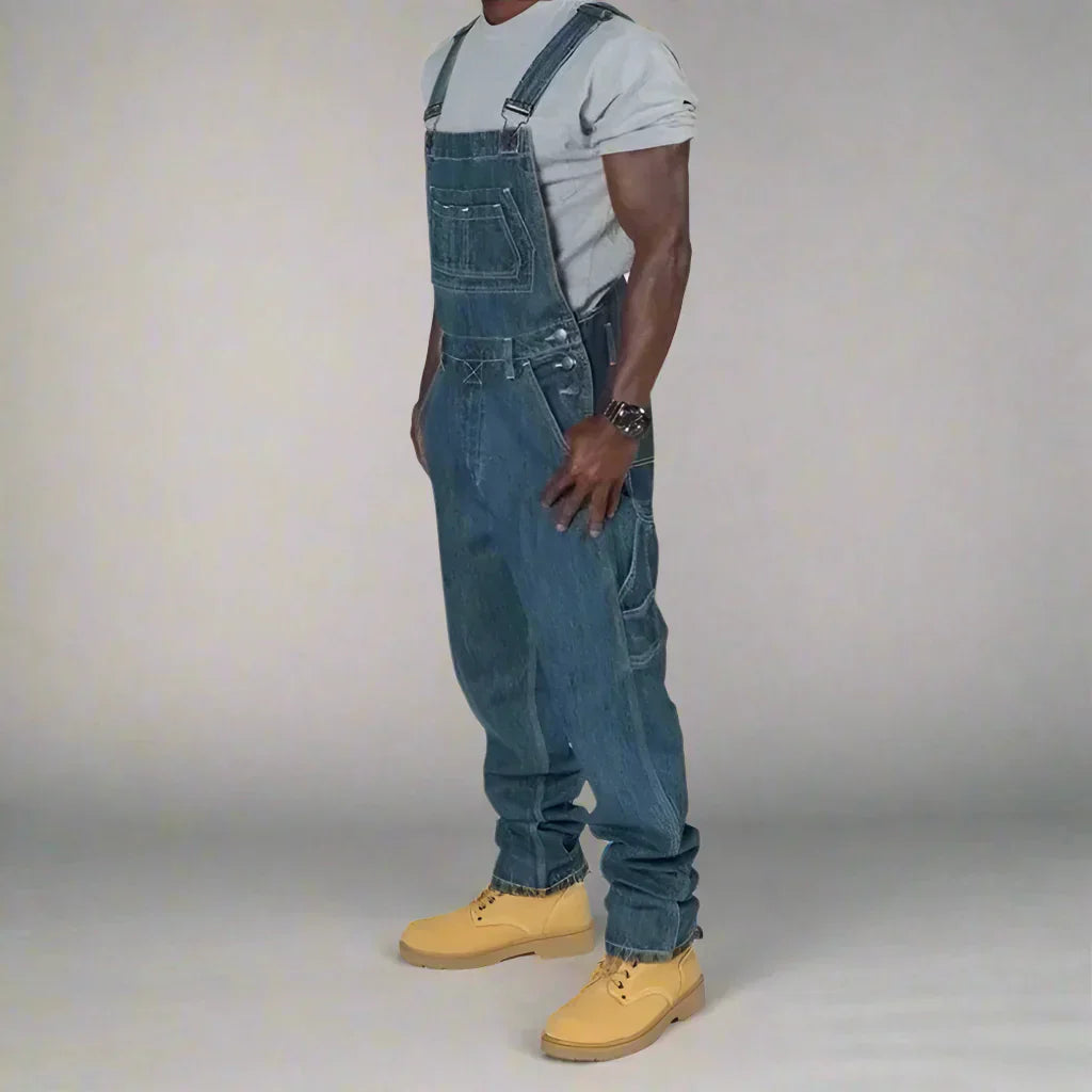 Heren slim fit overall met trendy splice design, ideaal voor een casual urban look.