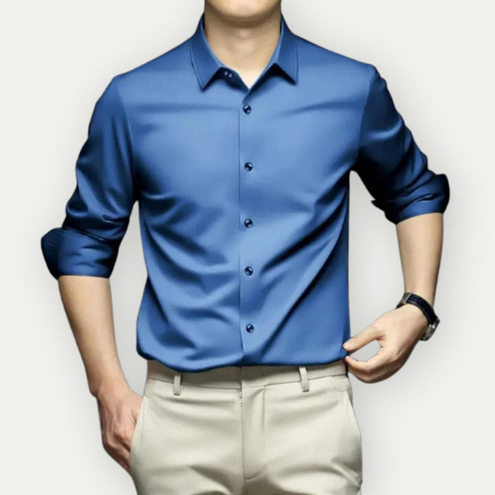 "Heren slim fit overhemd, wit, kreukvrij, stijlvolle en comfortabele pasvorm, geschikt voor zakelijke en informele gelegenhed