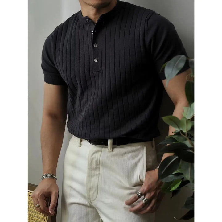 Heren poloshirt met rits, slim fit, ideaal voor casual zomeravonden.
