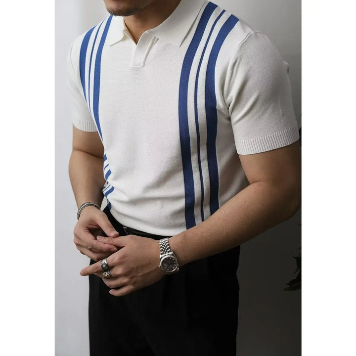 Fabrizio slim fit poloshirt voor heren met rits, combineert stijl en functionaliteit.