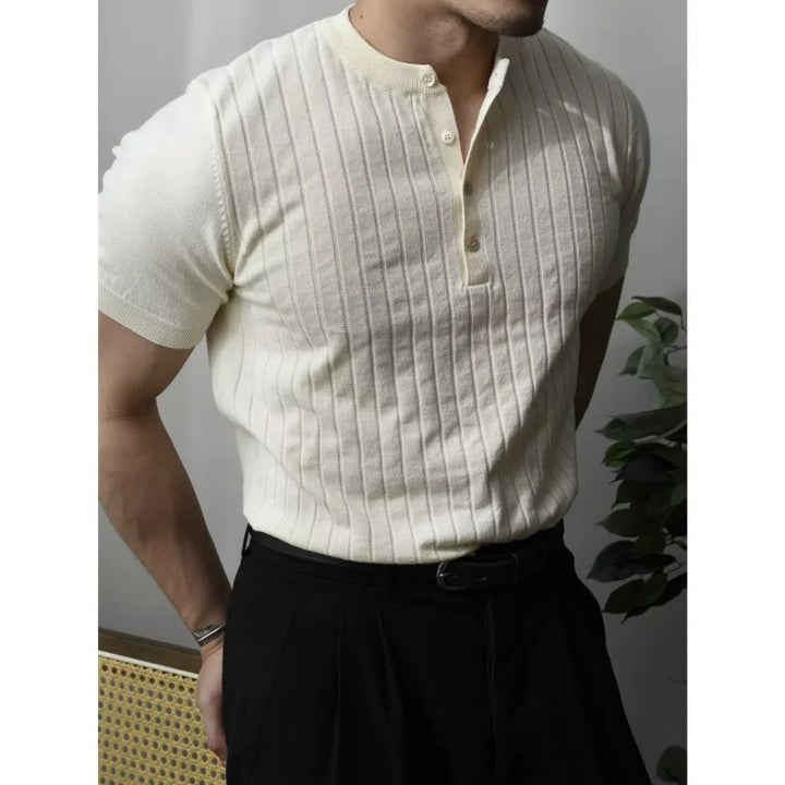 Effen slim fit poloshirt voor heren met rits, perfecte zomer bovenkleding.